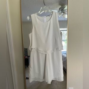 White Fully Lined Romper